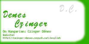 denes czinger business card